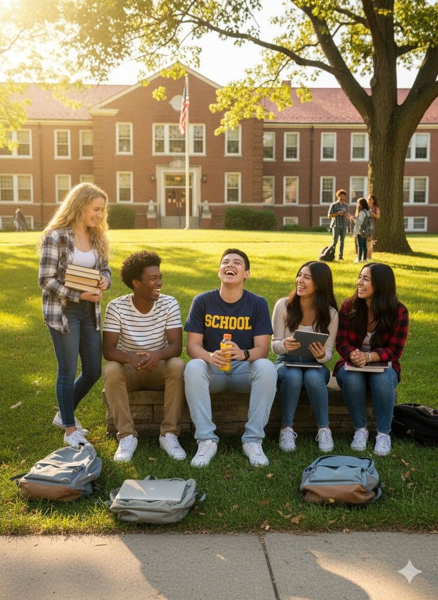 Students on campus